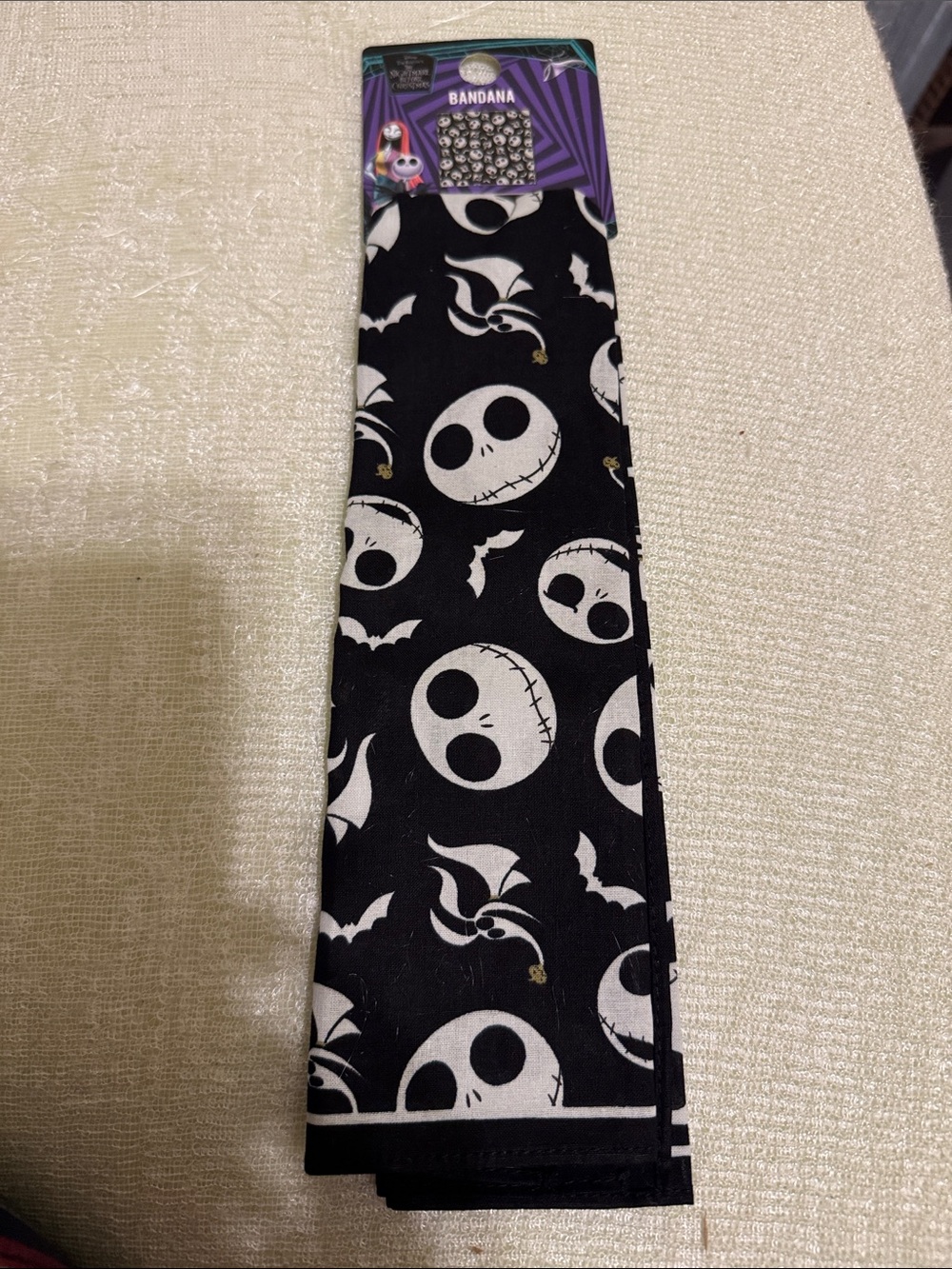 Black Skull Print Bandana Scarf - Unbranded